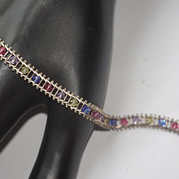 Solid Sterling Silver 925 Bracelet Genuine Sapphire Gemstones  Tennis Jewelry - Picture 1 of 2